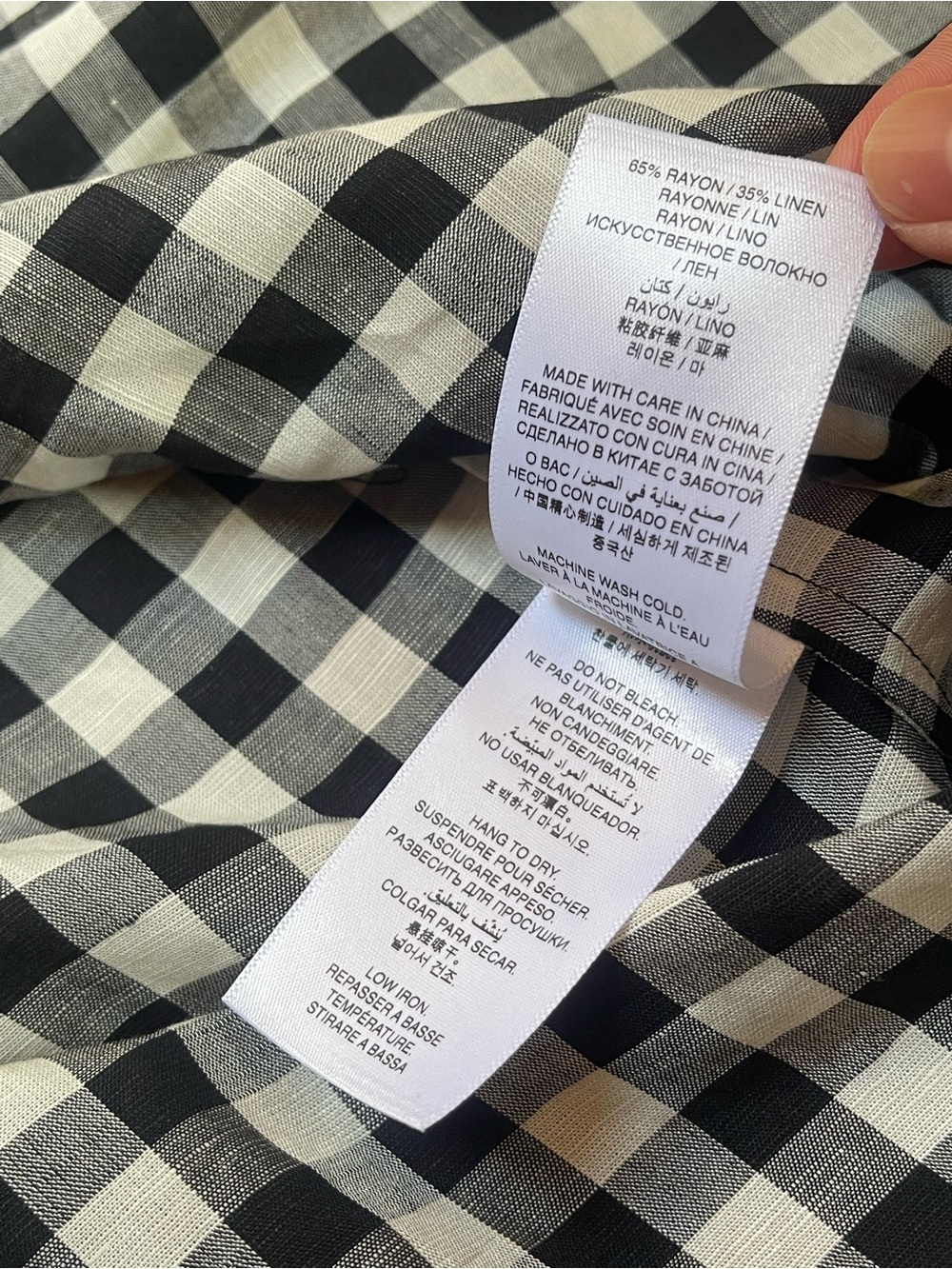 DOEN Leslie Gingham Midi Dress in Black Marilyn Size L - Picture 14 of 16